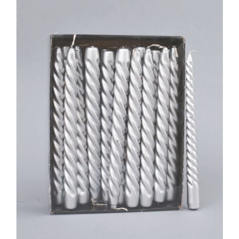 foto del prodotto candela torciglione argento 24 cm