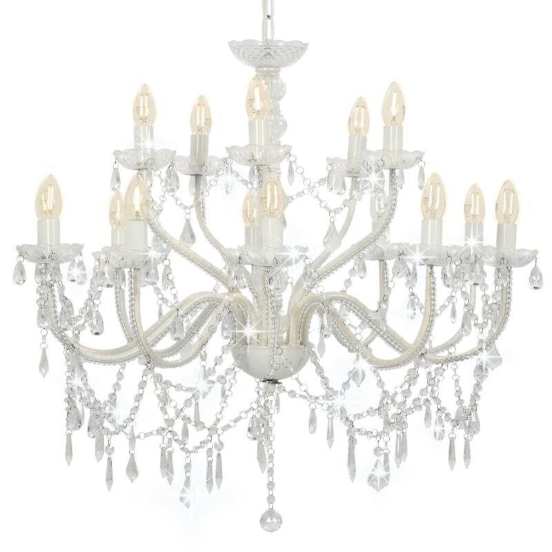 foto del prodotto candelabro a 2 livelli bianco 15 lampadine e14 vidaxl