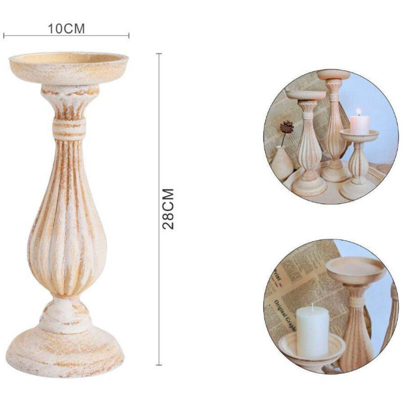 foto del prodotto candelabro candeliere effetto vintage beige porta candele 10x28 oggetto natale - - trade shop traesio