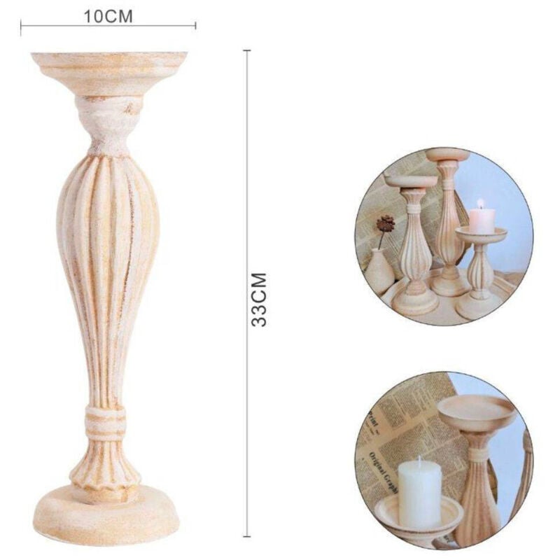 foto del prodotto candelabro candeliere effetto vintage beige porta candele 10x33 oggetto natale - - trade shop traesio