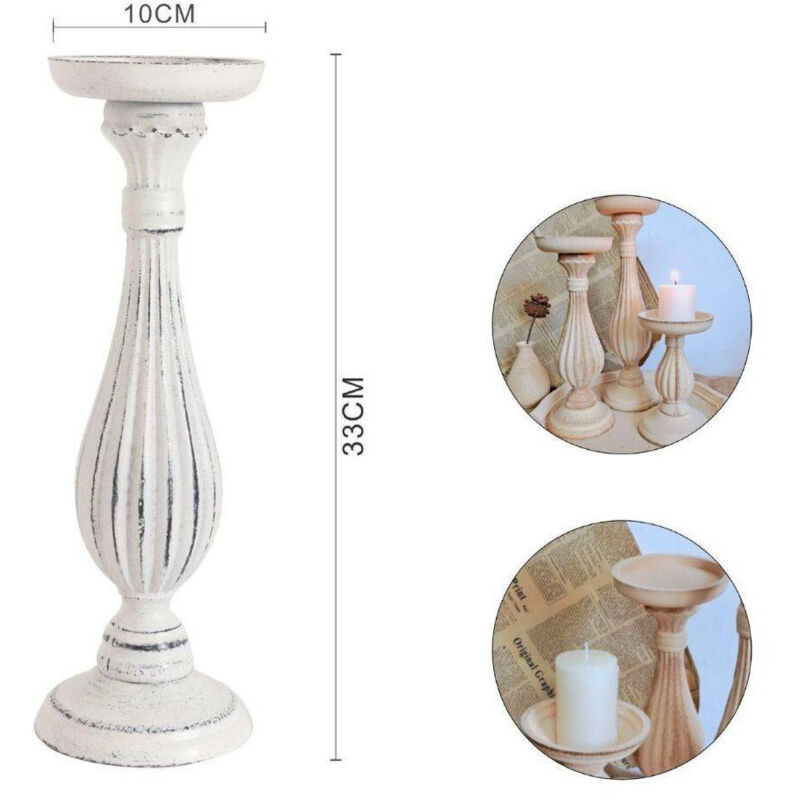 foto del prodotto candelabro candeliere effetto vintage bianco porta candele 10x33 oggetto natale trade shop traesio