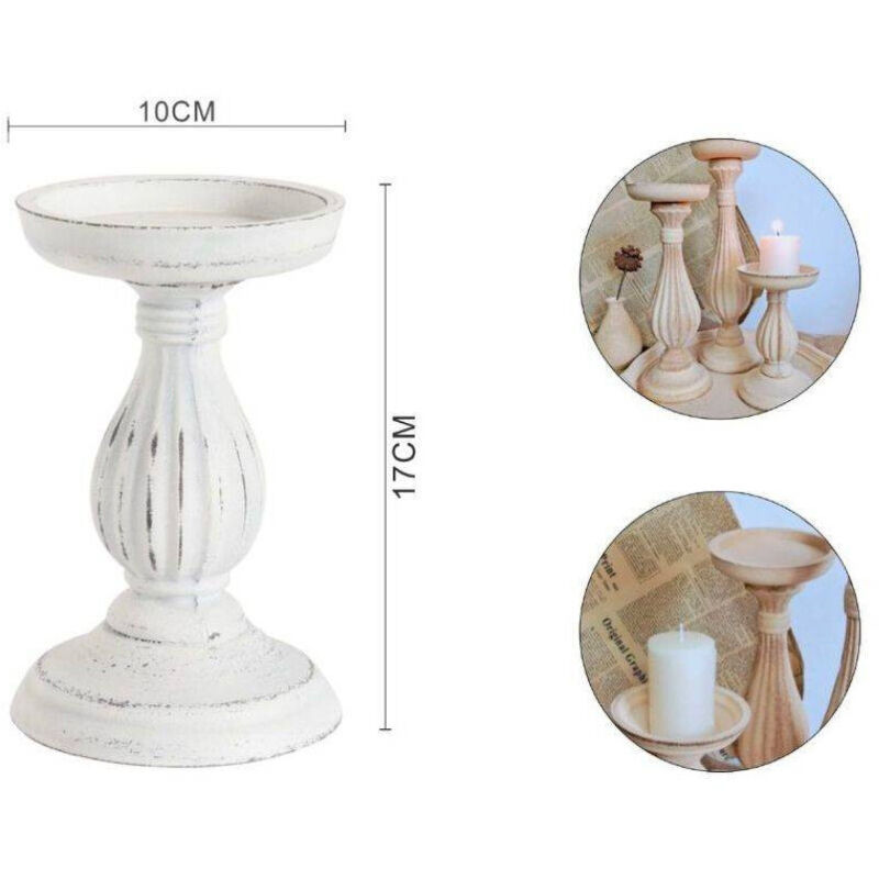 foto del prodotto candelabro candeliere effetto vintage bianco porta candele atmosfera natalizia trade shop traesio