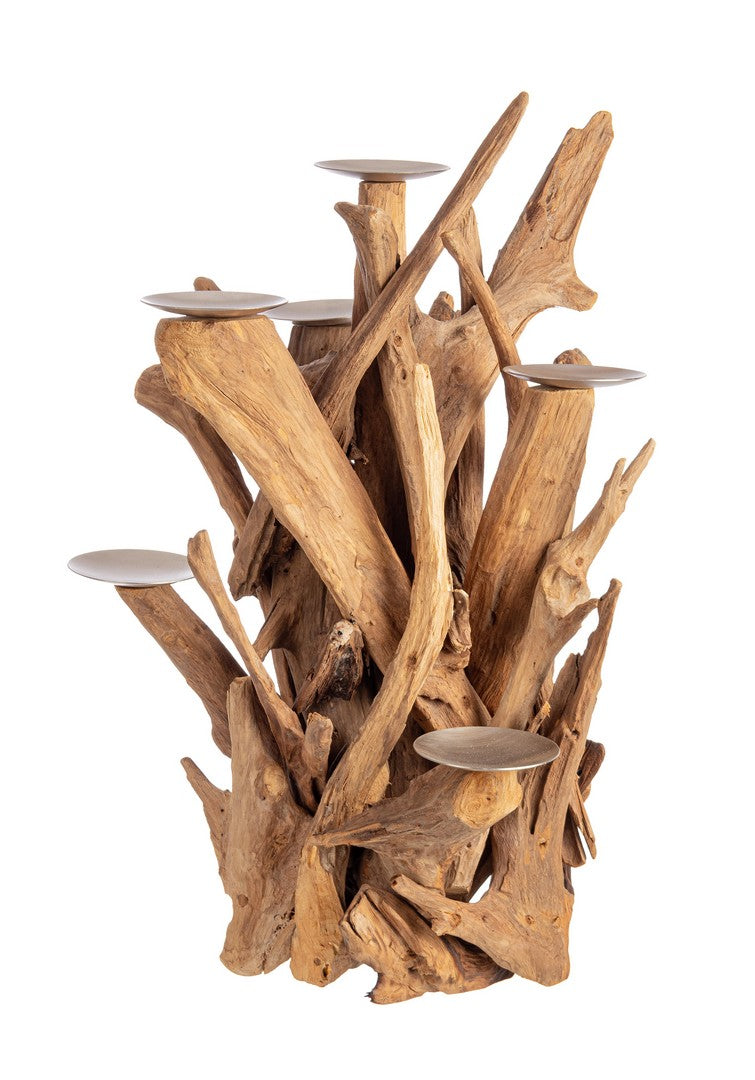 foto del prodotto candelabro con 7 bracci 40x70 cm in legno izara natural