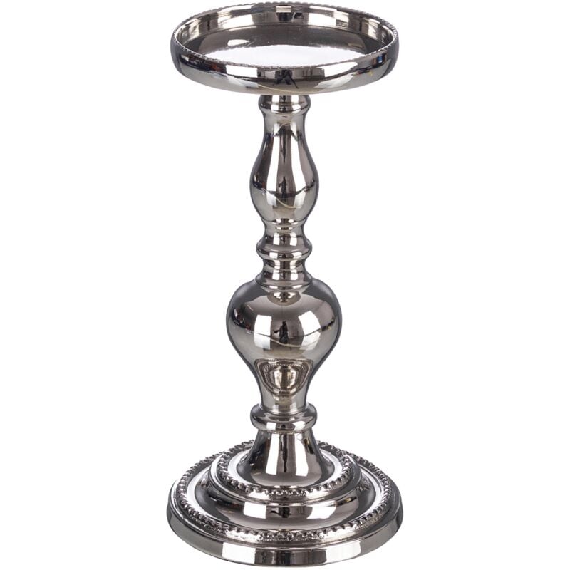 foto del prodotto candelabro darika con dimensione h 25.5 cm in due tonalit di colore realizzato con alluminio 12 x h 25.5cm argento