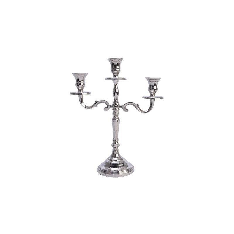 foto del prodotto candelabro in alluminio smaltato lucido silver h30