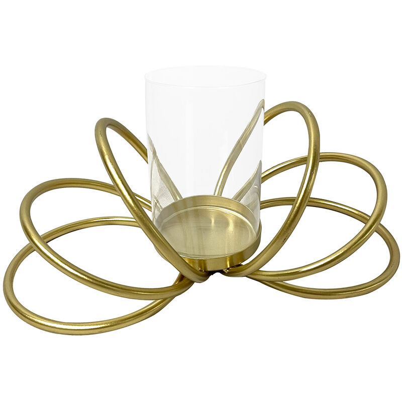 foto del prodotto candelabro jarrones e portavelas candelabuso dorato 12x29x13cm signes grimalt