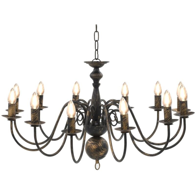 foto del prodotto candelabro stile anticato nero 12 lampadine e14 vidaxl
