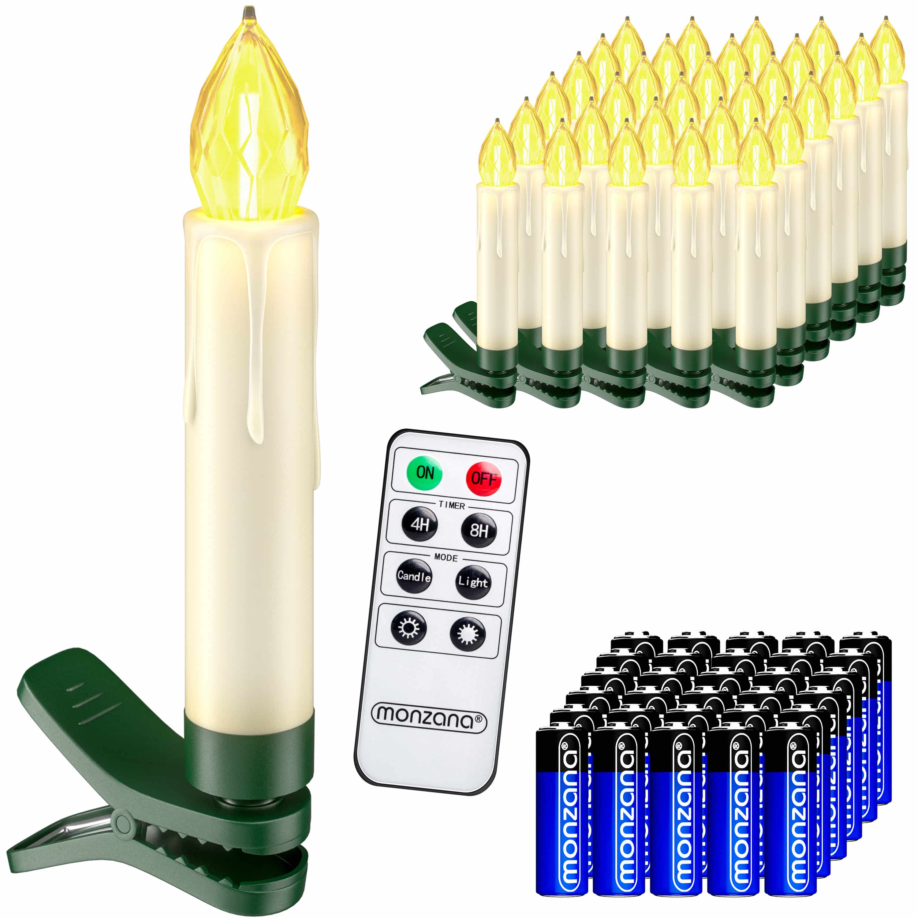 foto del prodotto candele albero di natale 30x led bianco caldo batterie incl