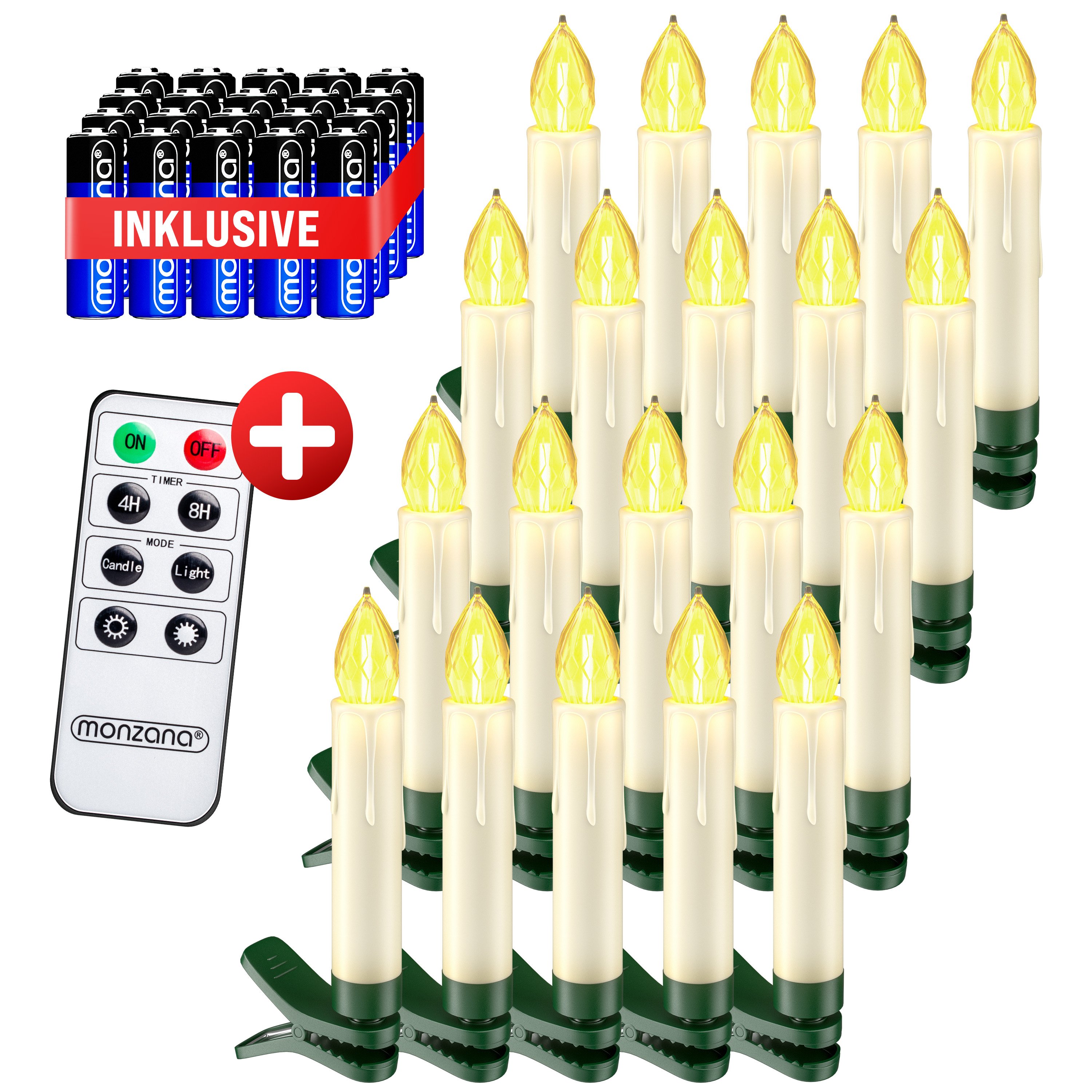 foto del prodotto candele albero di natale set 20 pz led bianco caldo batteria incl