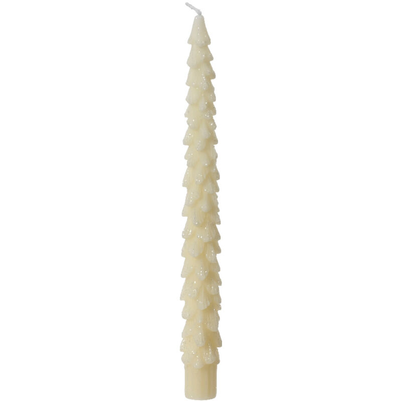 foto del prodotto candele glitterate bianche h.25cm x dia2.2cm
