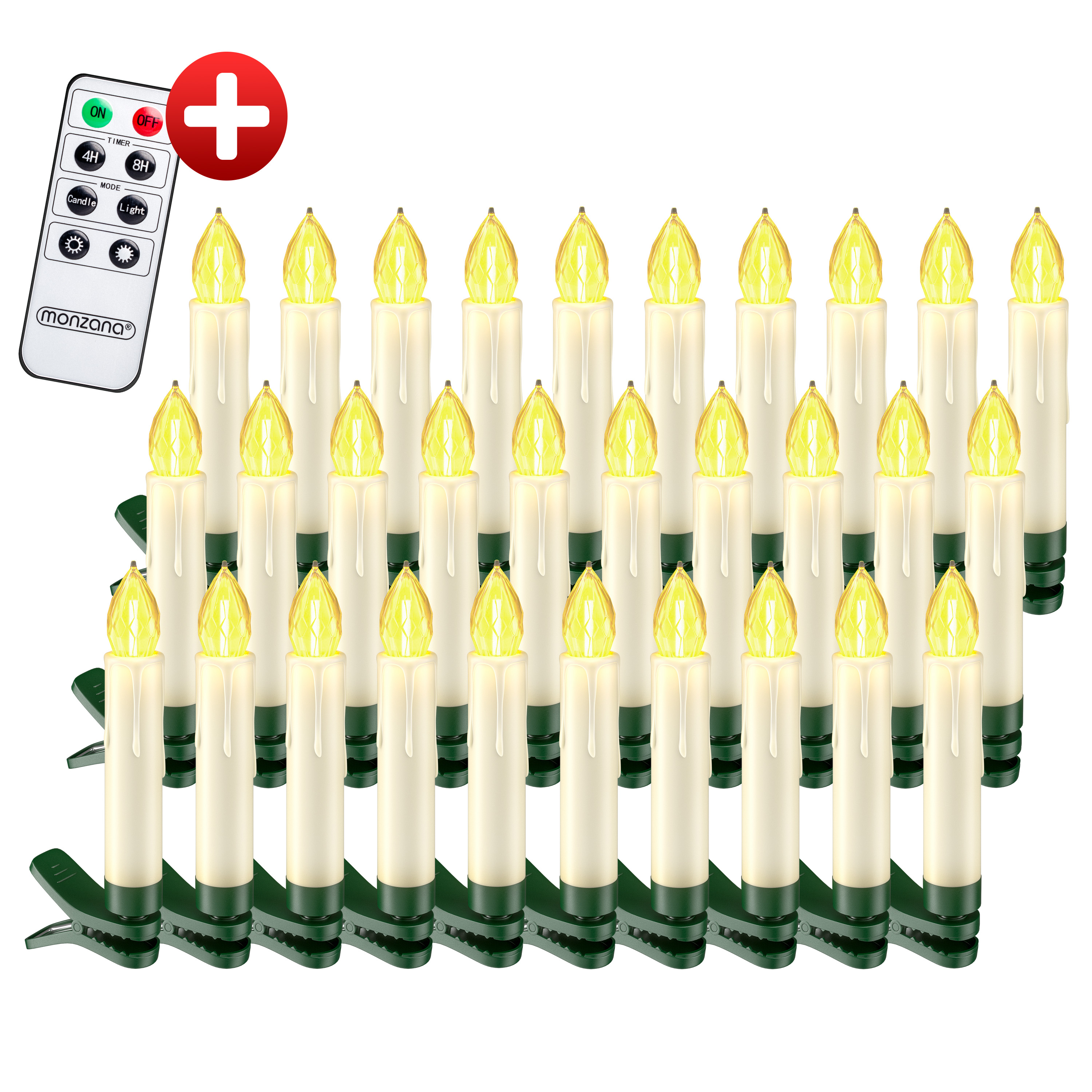 foto del prodotto candele per albero di natale set 30x a led bianco caldo
