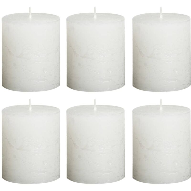 foto del prodotto candele rustiche moccoli 6 pz 80x60 mm bianche bolsius
