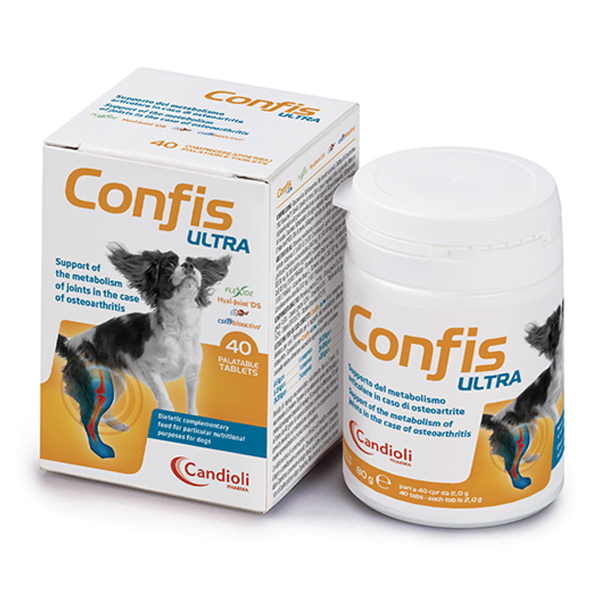 foto del prodotto candioli pharma confis ultra supporto del metabolismo articolare compresse - 40 compresse - 1 ordine scegli tra bzr5 / bzr20 + 200 pt fedeltà - integratori per cani