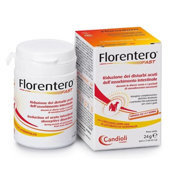 foto del prodotto candioli pharma florentero fast compresse - 1 confezione da 12 compresse - 1 ordine scegli tra bzr5 / bzr20 + 200 pt fedeltà - integratori per cani