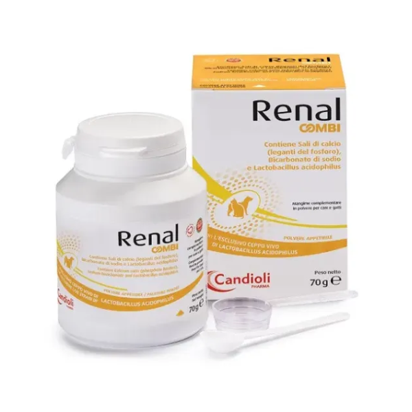 foto del prodotto candioli pharma renal combi supporto renale in polvere 70 gr 1 ordine scegli lo sconto bzr5 bzr20 200 punti fedelt integratori per gatti