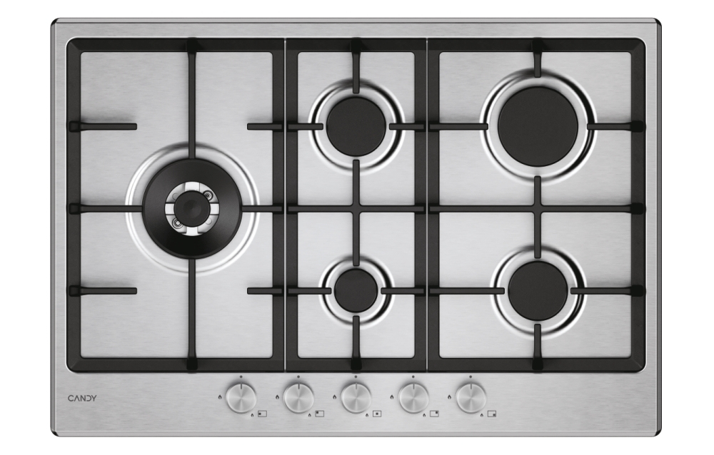 foto del prodotto candy chg7wl4wtx acciaio inox da incasso 74.5 cm gas 5 fornello i 
