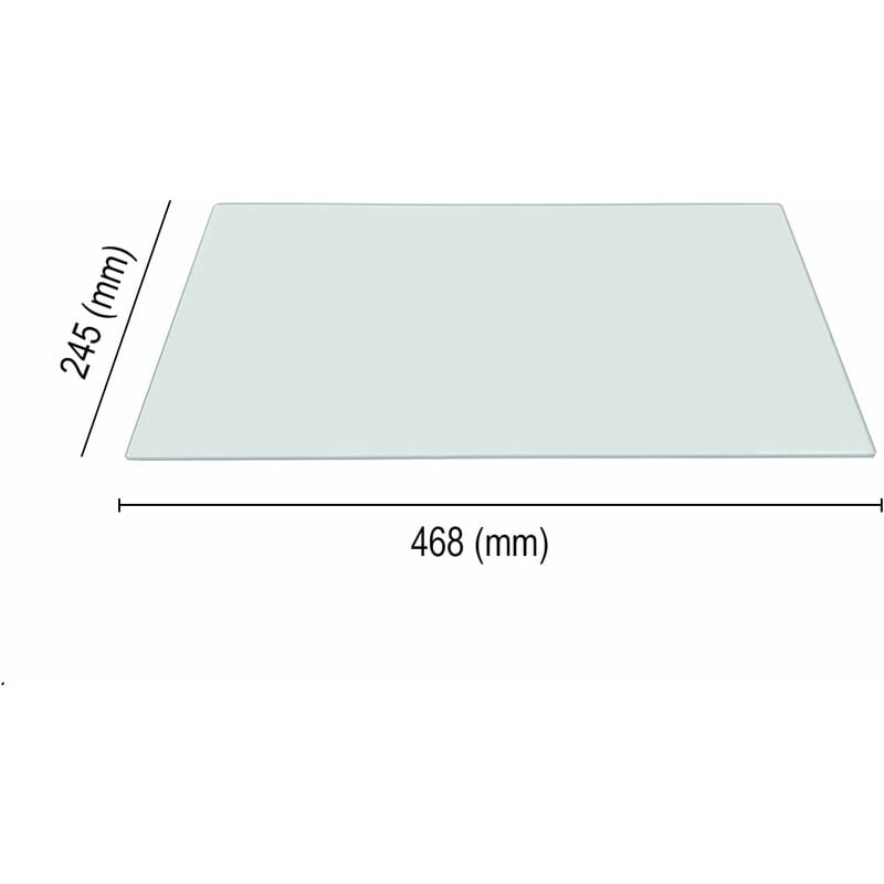 foto del prodotto candy ripiano in vetro crisp per frigoriferi hoover iberna zerowatt, dimensione 468x245 mm trasparente, modelli frkw024d frkda24sil frcic3210sl