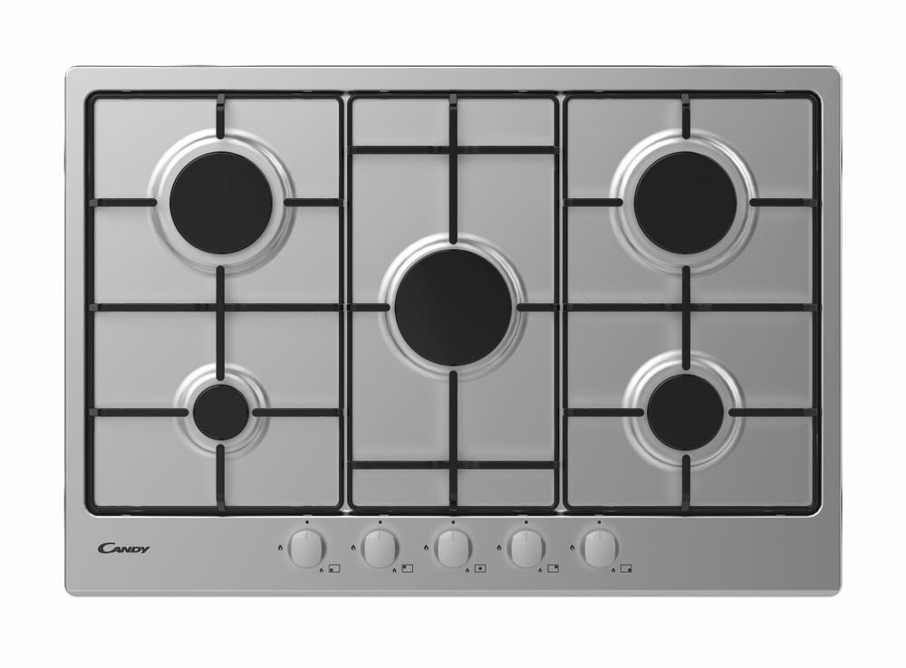 foto del prodotto candy timeless chw7x acciaio inox da incasso gas 5 fornello i 