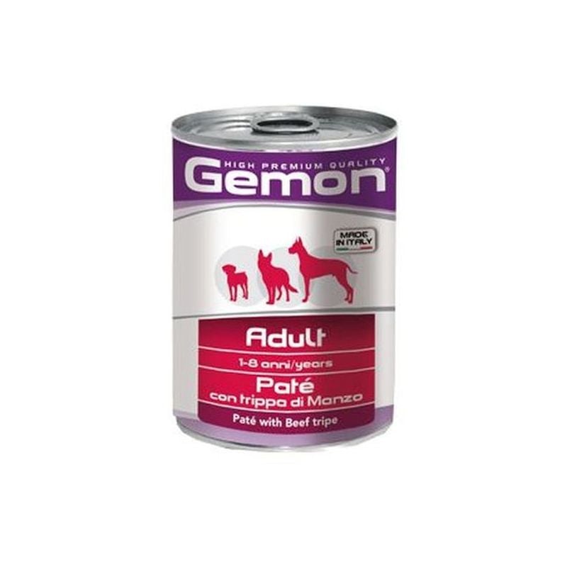 foto del prodotto cane adulto, trippa manzo pate gr.400 gemon