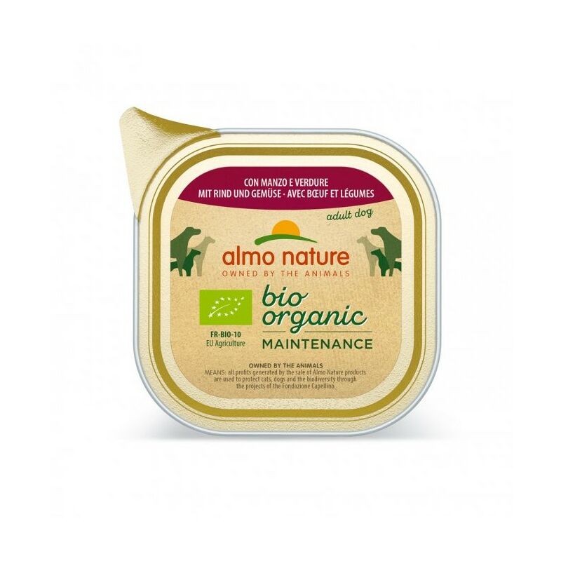 foto del prodotto cane bio pat manzo e verdure 100gr almo nature