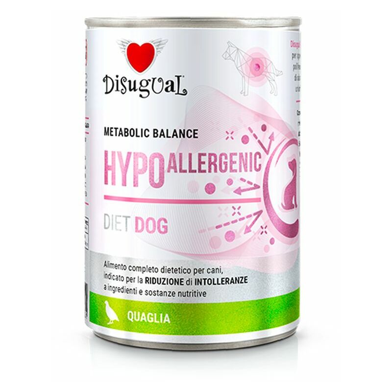 foto del prodotto cane dieta hypoallergenic 400gr quaglia disugual