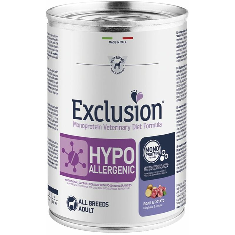 foto del prodotto cane hypoallergenic 375gr cinghiale e patate exclusion