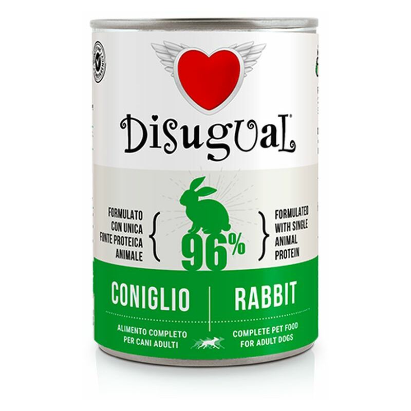 foto del prodotto cane monoproteico lattina 400gr coniglio disugual