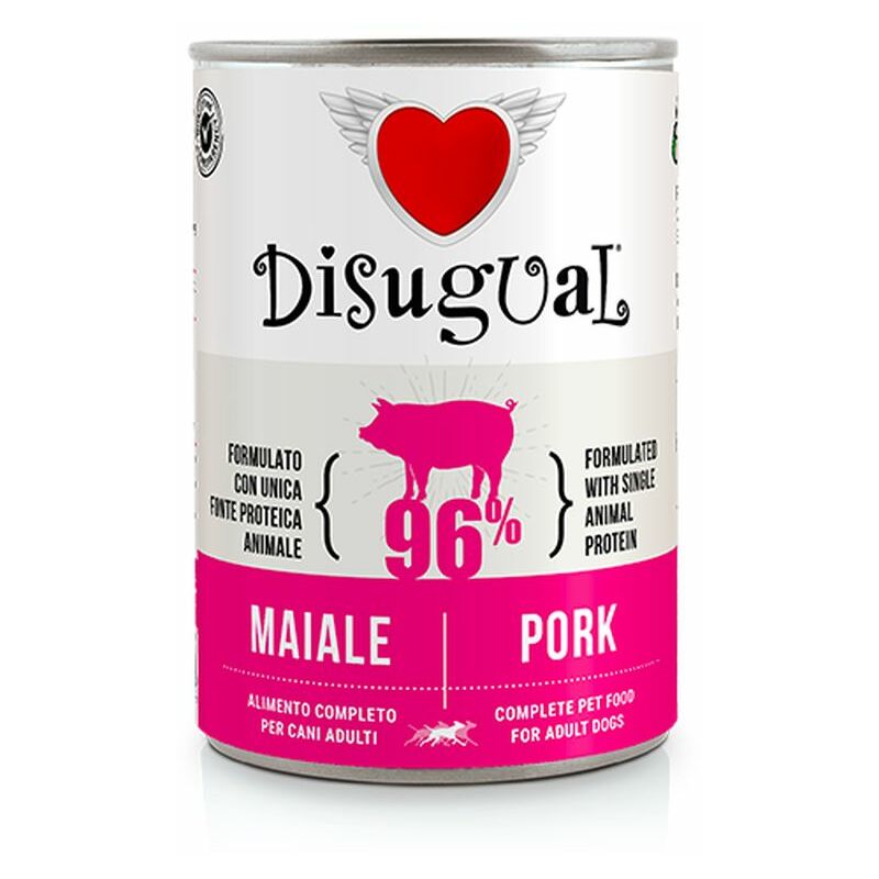 foto del prodotto cane monoproteico lattina 400gr maiale disugual