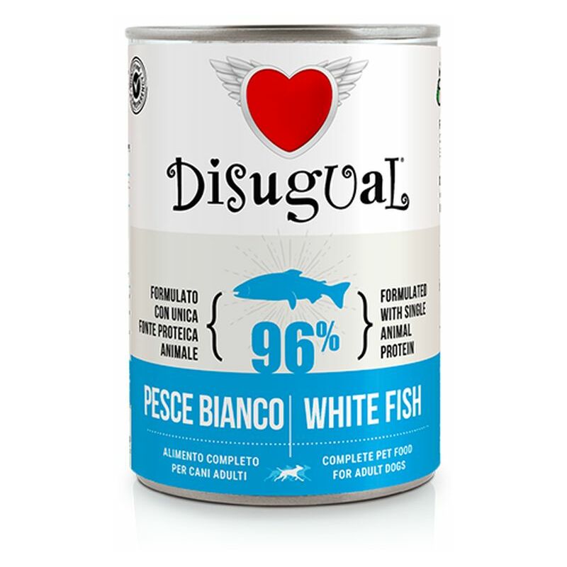 foto del prodotto cane monoproteico lattina 400gr pesce bianco disugual
