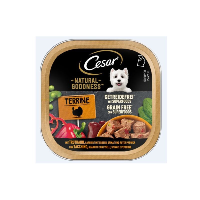 foto del prodotto cane natural goodness 100gr tacchino piselli spinaci peperone cesar