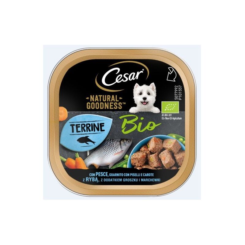 foto del prodotto cane natural goodness 100gr terrine pesce piselli carote cesar