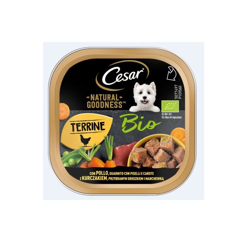 foto del prodotto cane natural goodness 100gr terrine pollo piselli carote cesar
