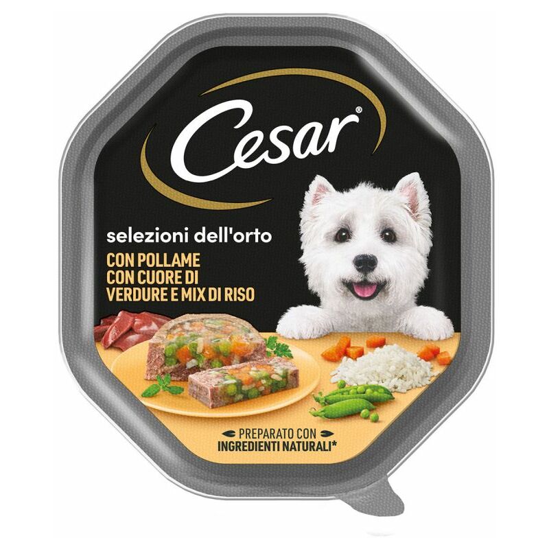 foto del prodotto cane selezioni dell orto 150gr pollame con cuore di verdure e riso cesar