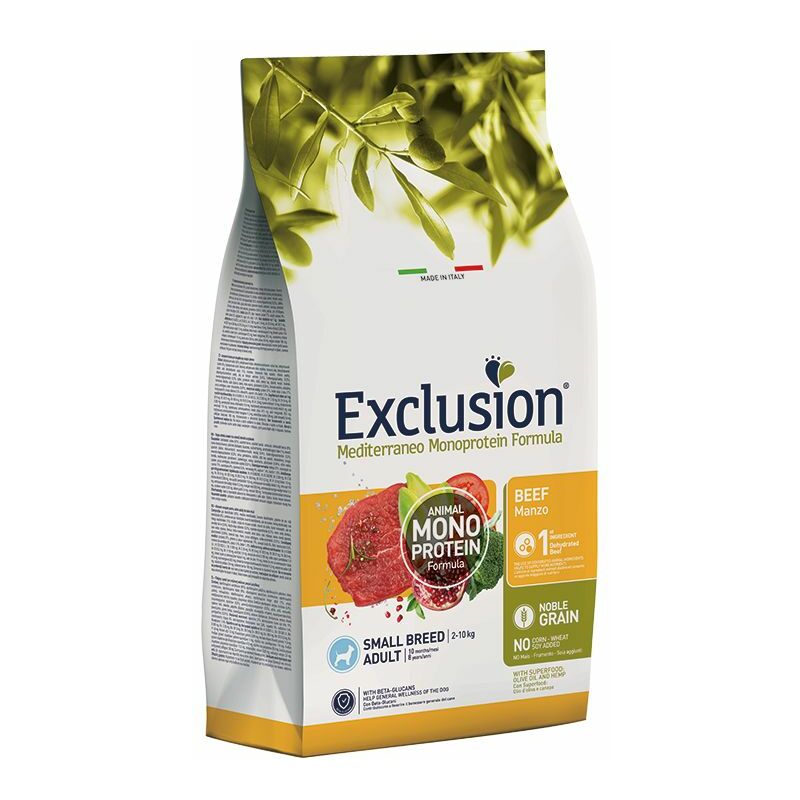 foto del prodotto cane small adult mediterraneo noble grain 500gr manzo exclusion