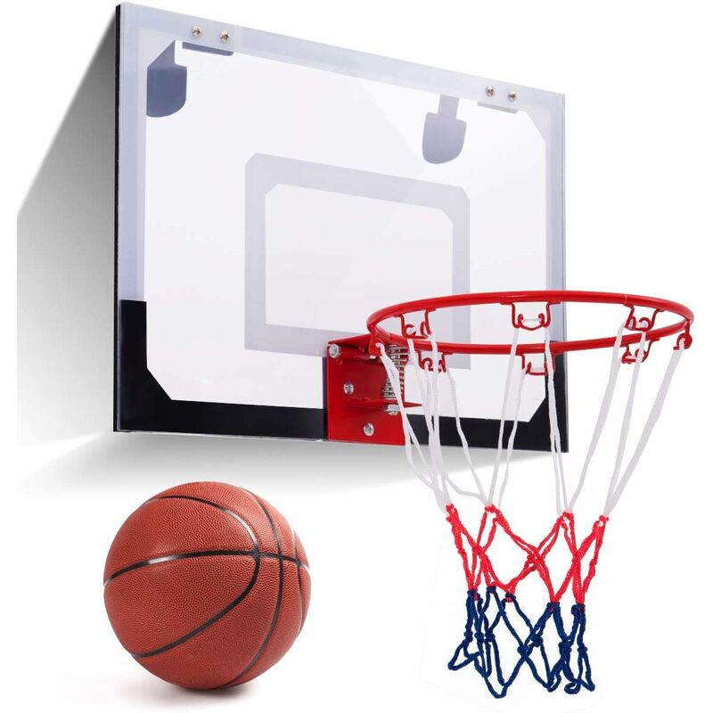 foto del prodotto canestro a muro da basket, tabellone da basket, pallacanestro a muro, per eesterno interno, 45 x 30 cm goplus