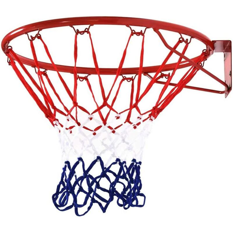 foto del prodotto canestro basket palla canestro regolamentare da parete 45 cm in metallo con rete