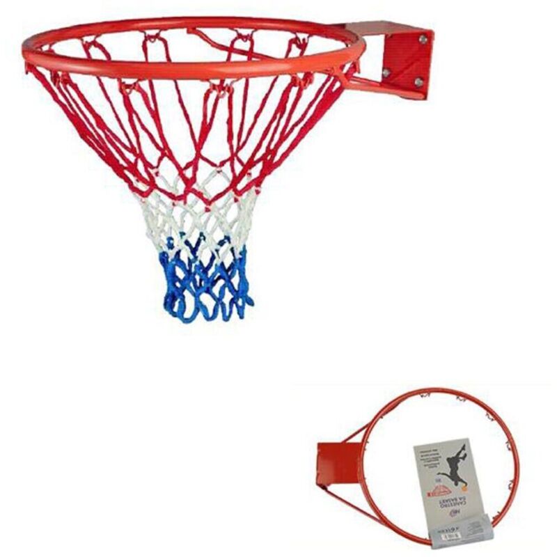 foto del prodotto canestro basket palla parete diametro 35 cm in metallo con rete 94690