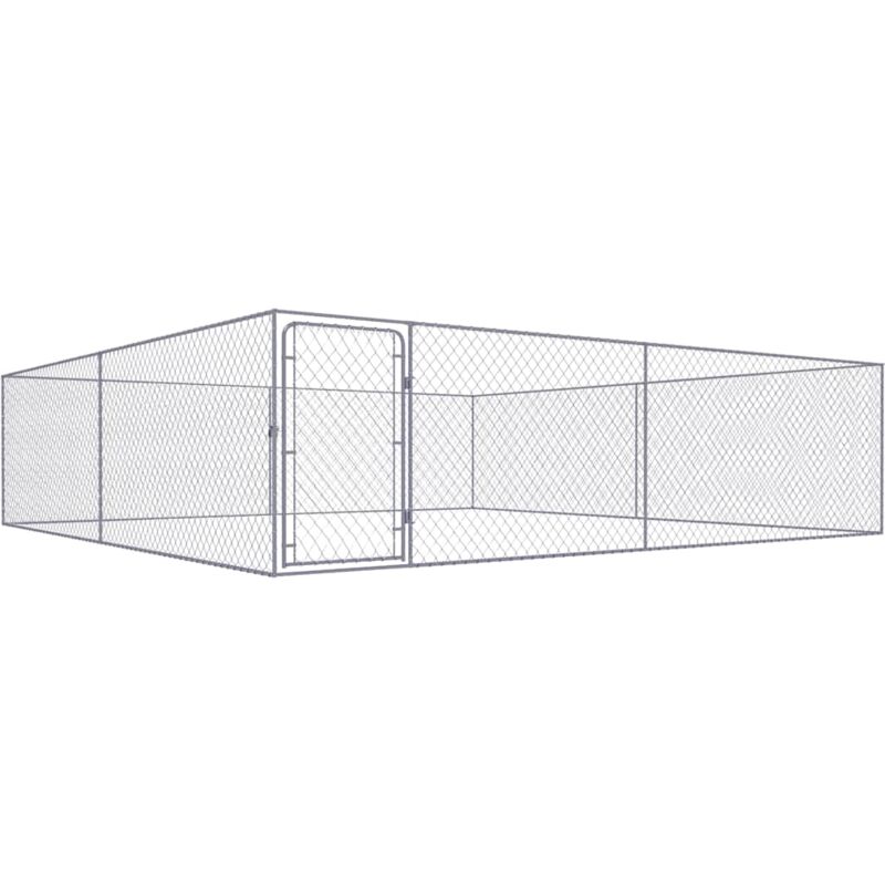 foto del prodotto canile da esterno in acciaio zincato 4x4x1 m - vidaxl