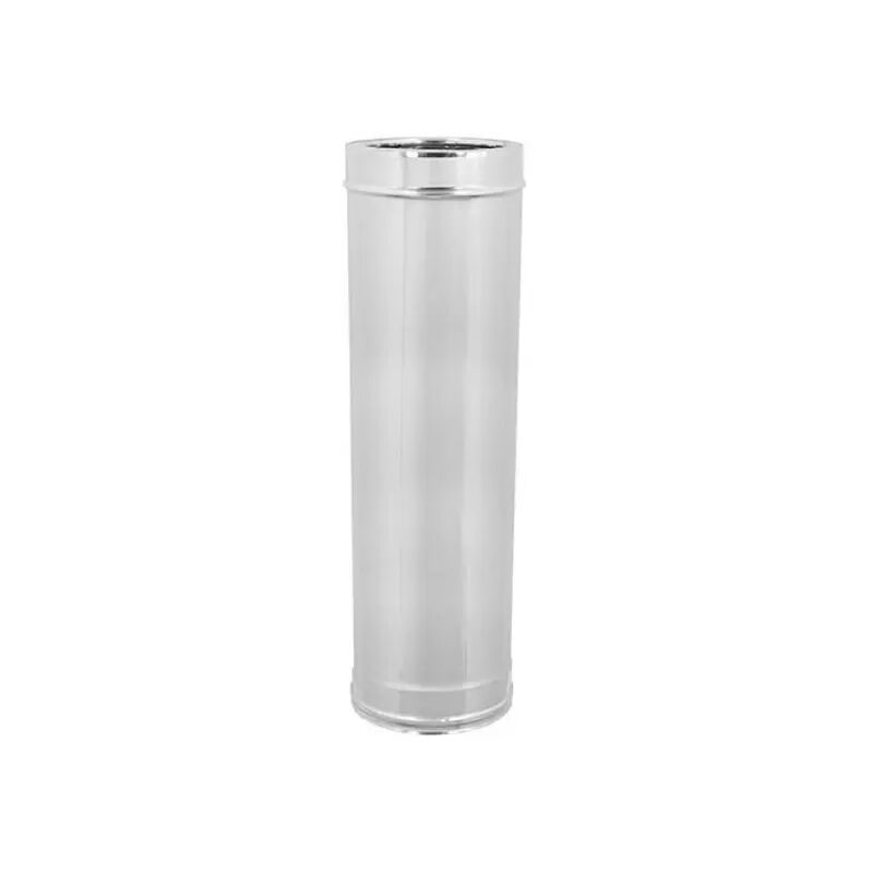 foto del prodotto canna fumaria doppia parete acciaio inox aisi 316 parte interna aisi 304 parte esterna mm 1000 80 interno 130 esterno sp. 0,5 mm europrofil