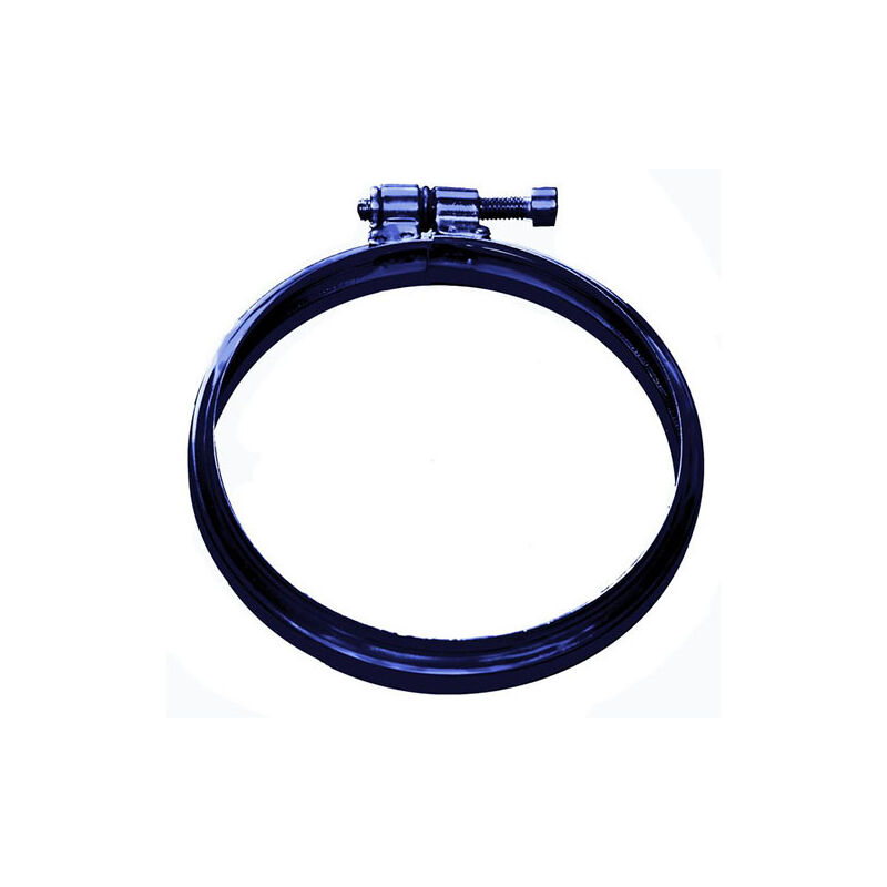 foto del prodotto canna fumaria fascetta bloccaggio dn 80 mm inox verniciato nero pellet