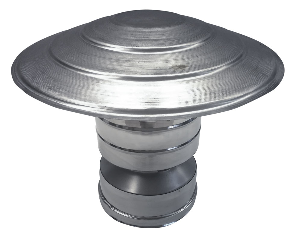 foto del prodotto canna fumaria parete doppia coibentata inox terminale cappello cinese aria dn 100 120