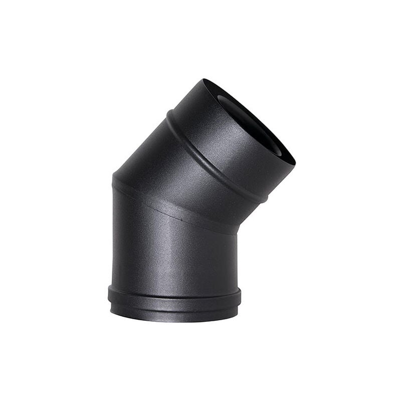 foto del prodotto canna fumaria tubo coassiale curva 45per nero cd. 100 150 ce in acciaio 316 per stufa pellet made in italy uni 1856 2