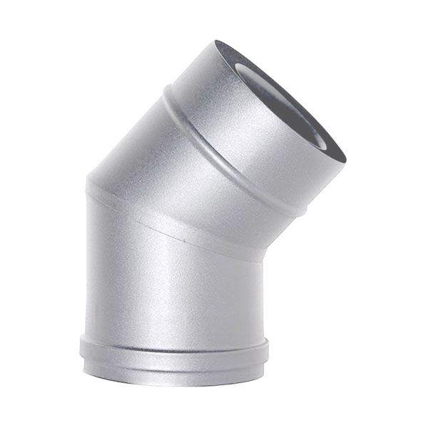 foto del prodotto canna fumaria tubo coassiale inox curva 45 d. 80 130 ce stufa pellet made in italy