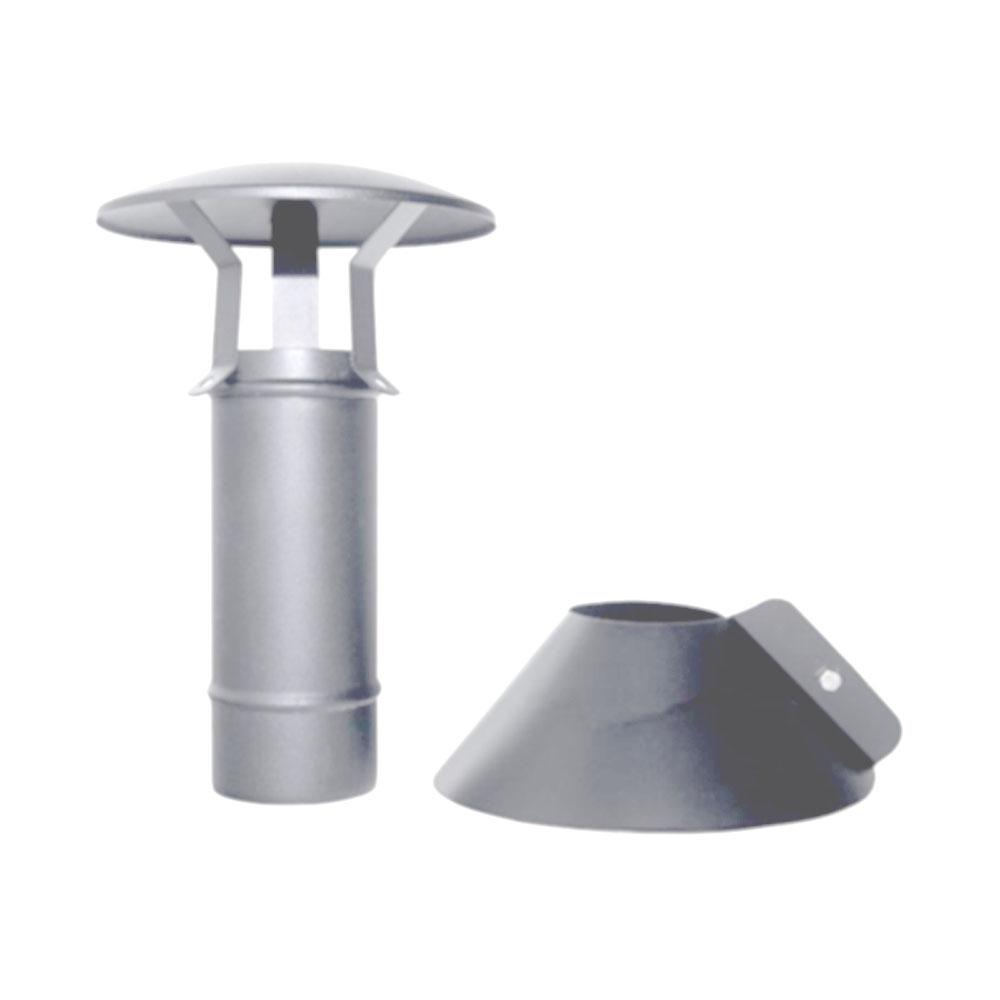foto del prodotto canna fumaria tubo coassiale inox d. 80 125 terminale verticale stufa pellet ce made in italy