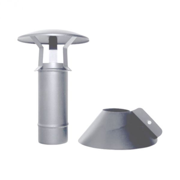 foto del prodotto canna fumaria tubo coassiale inox d. 80 130 terminale verticale stufa pellet ce made in italy