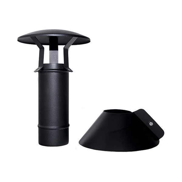 foto del prodotto canna fumaria tubo coassiale nero d. 80 130 terminale verticale in acciaio 316 per stufa pellet ce made in italy uni 1856 2