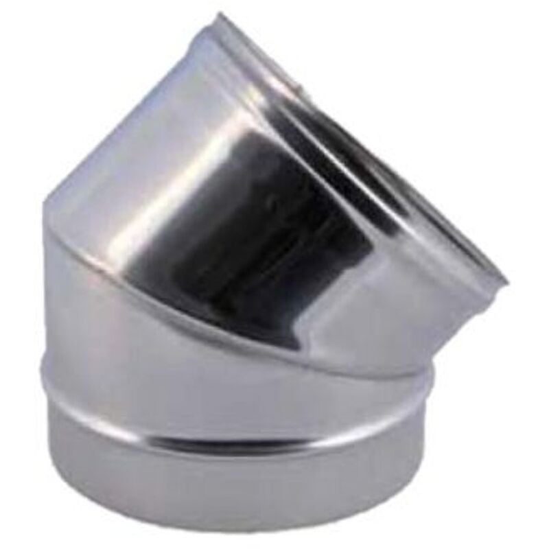 foto del prodotto canna fumaria tubo fumi curvato curva 45 inox aisi304 80mm stufa a pellet