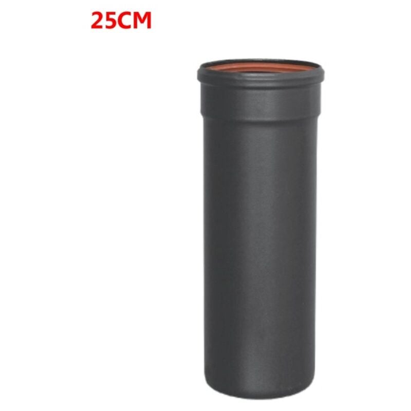 foto del prodotto canna fumaria tubo fumi lineare diam.80mm lung.250mm nero stufa a pellet