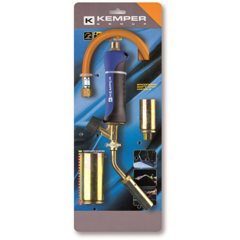 foto del prodotto cannello a gas per saldatura con tubo e 3 bruciatori kit kemper