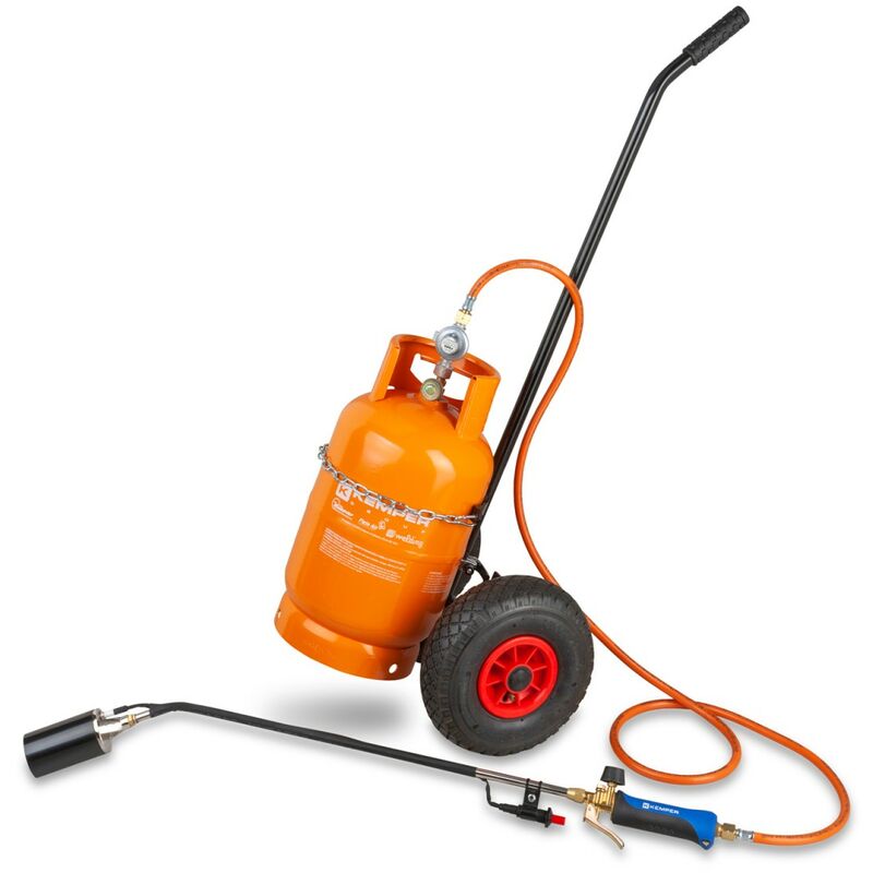 foto del prodotto cannello bruciaerba con tubo da 5mt carrello kemper